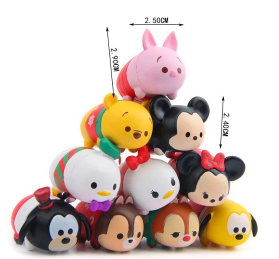 10PCS/SET Disney TSUM TSUM Mini Christmas Mickey Action Figures PVC Toys Dolls