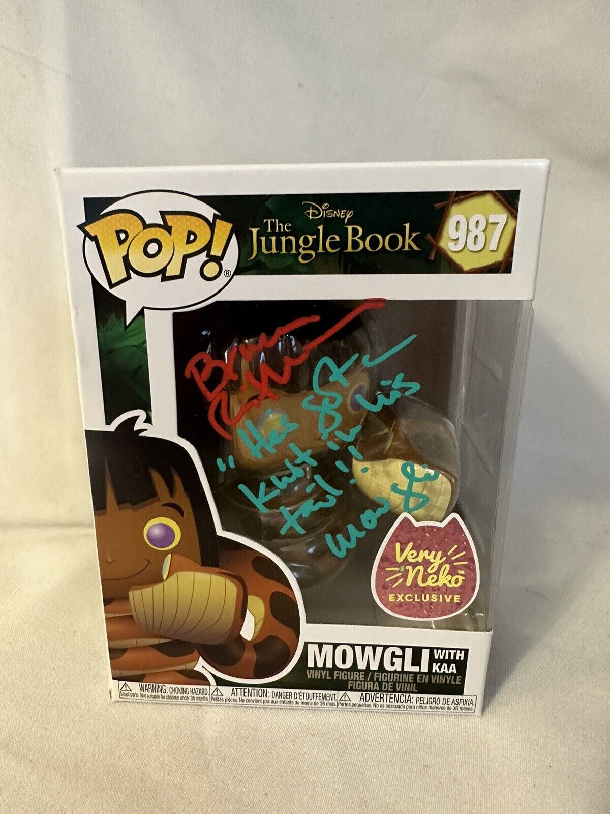 Bruce Reitherman Signed Mowgli Disney Funko Pop Jungle Book 987 Inscribed OC COA