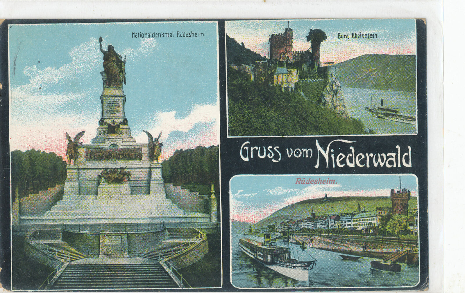 Gruss vom NIEDERWALD - multiple views 1914  postcard