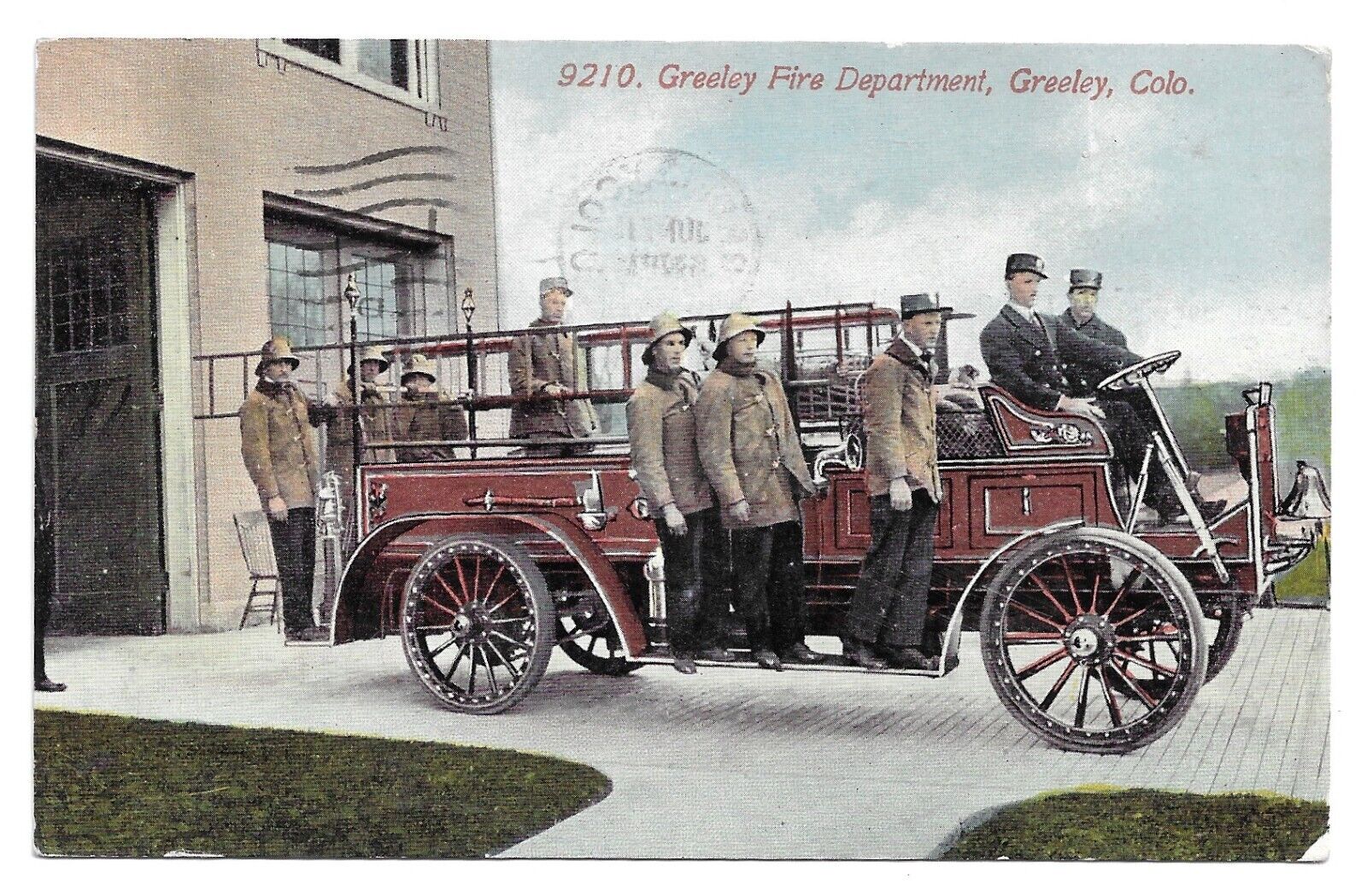 Greeley Colorado Fire Department, Antique Postcard 1914, Weld County