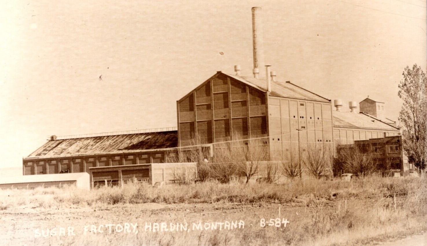 RPPC Sugar Factory HARDIN MONTANA VINTAGE Real Photo Postcard Cecil C. Nixon