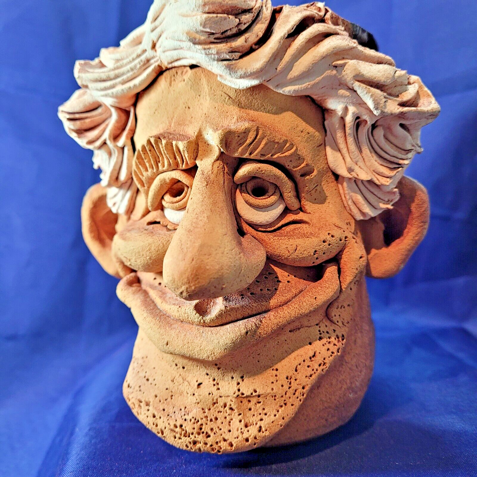 Vintage 1976 Chip Fyn Ugly Funny Face Stoneware Studio Pottery Coffee Mug 5.25”