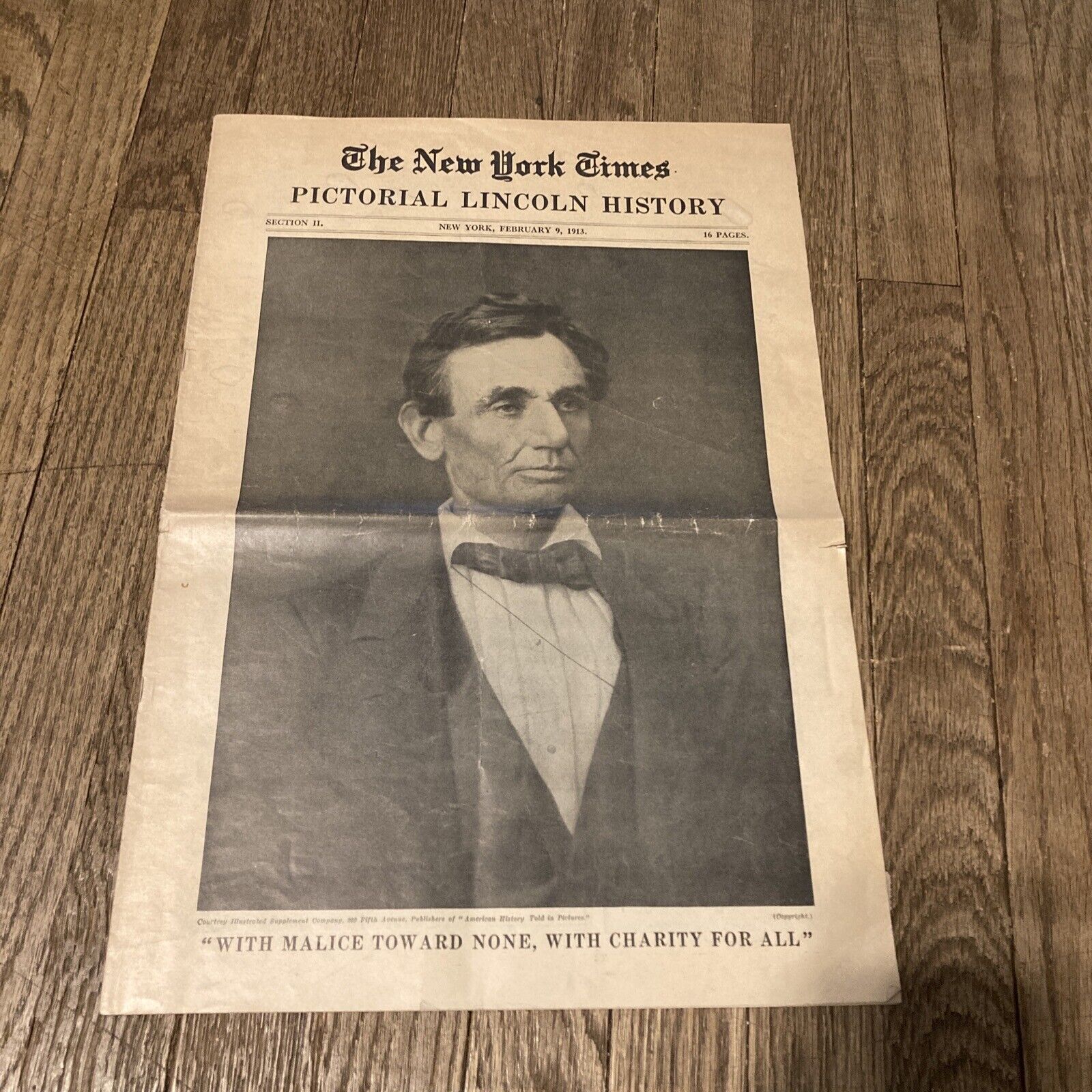 Feb. 9, 1913 New York Times Pictorial Lincoln History *RARE*