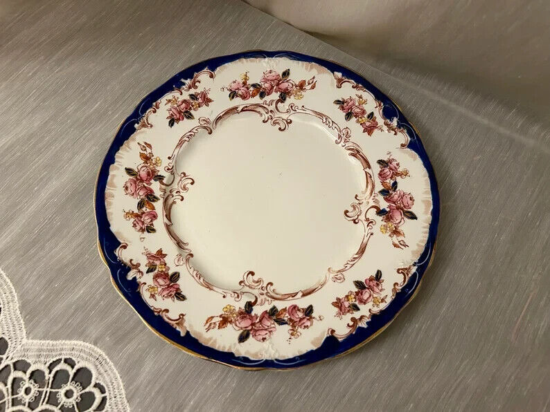 Antique Ridgways Royal Semi Porcelain England c1894-1911 Floral Dinner Plate