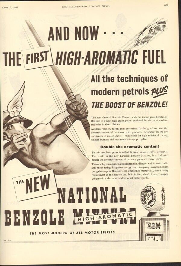 1955 NATIONAL BENZOLE MIXTURE HIGH AROMATIC WARRIOR GAS DIESEL PETROLEUM 18568