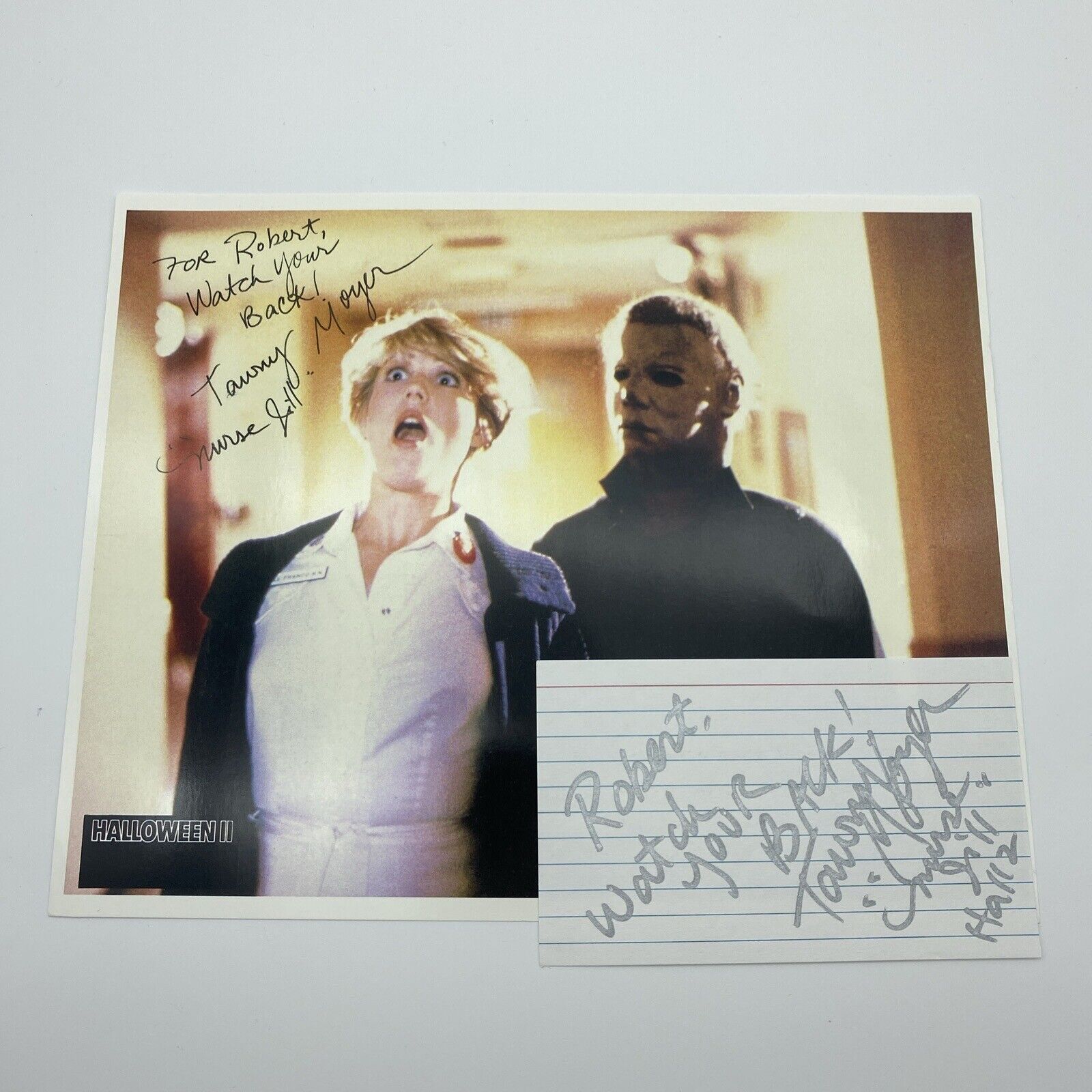 Tawny Moyer signed autographed 8x10 photo & Index Card Nurse Jill in Halloween 2