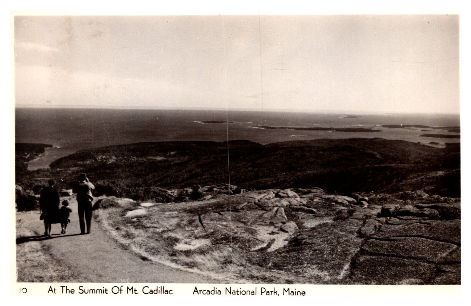 postcard At the Summit of Mt. Cadillac Arcadia National Park Maine RPPC 2846