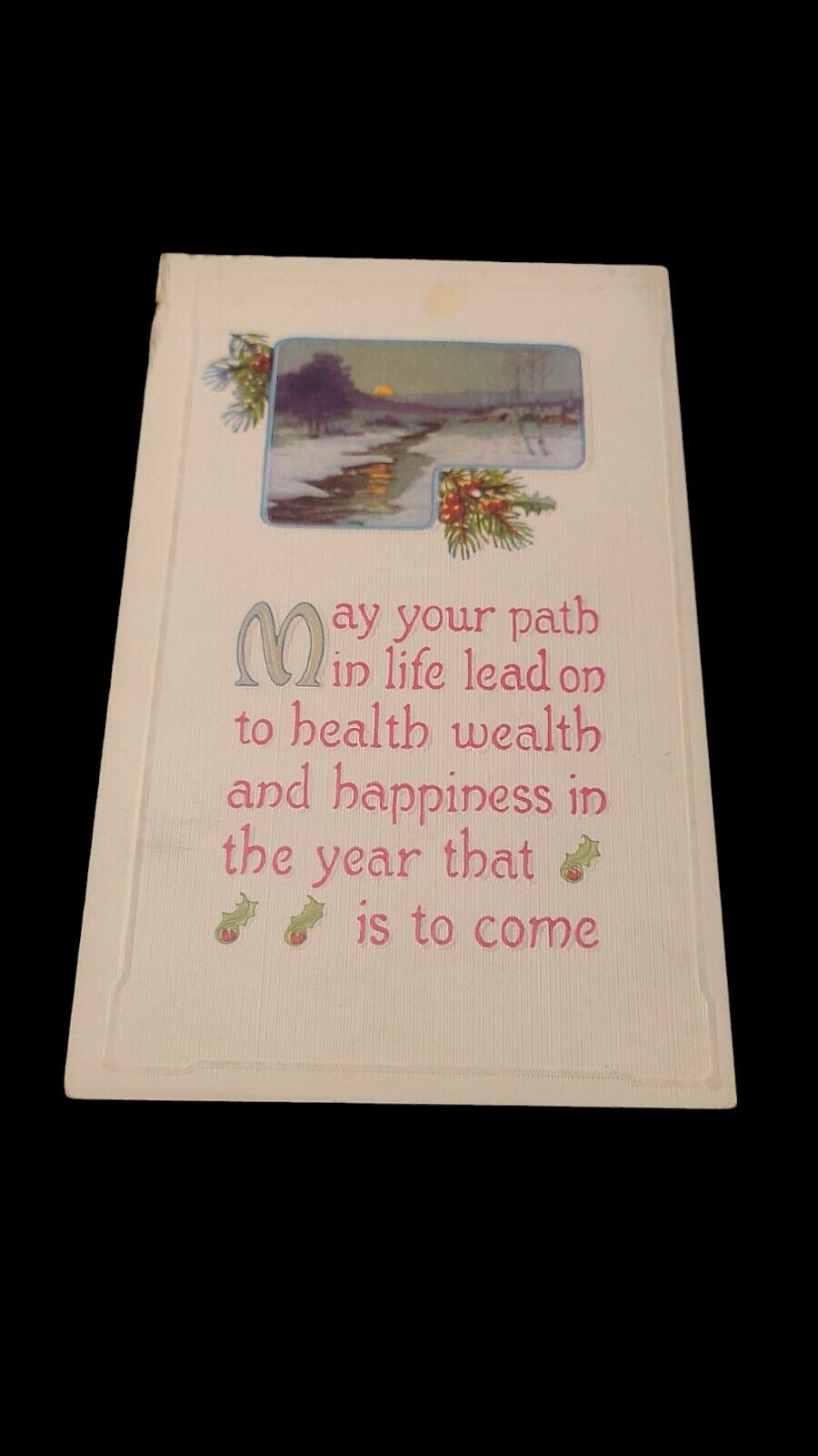 Vintage Postcard May Your Path In Life Lead On Health & Wealth Best Wishes Greet