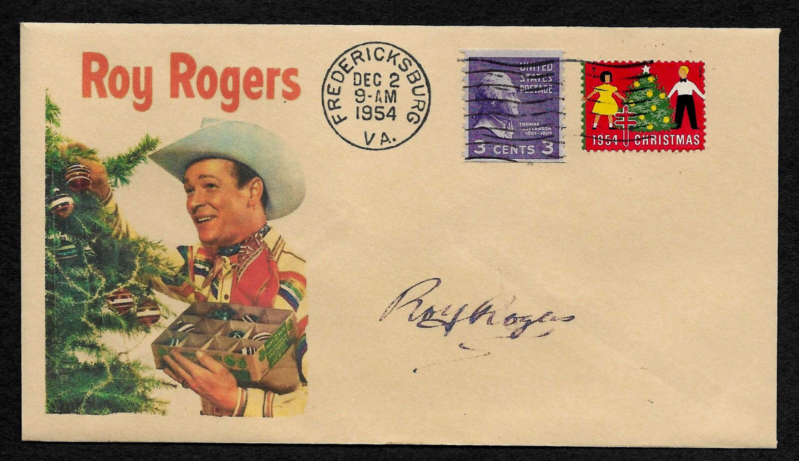  1954 Roy Rogers Featured on Xmas Collector's Envelope *XS211