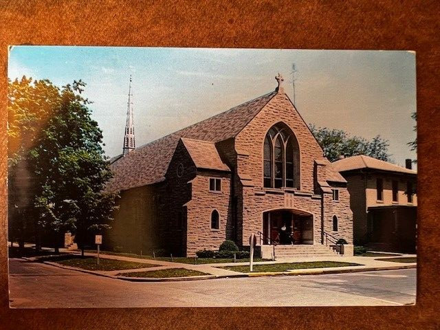 Postcard: St Bernard Church, Wabash, Indiana posted in 1955 -- unique card