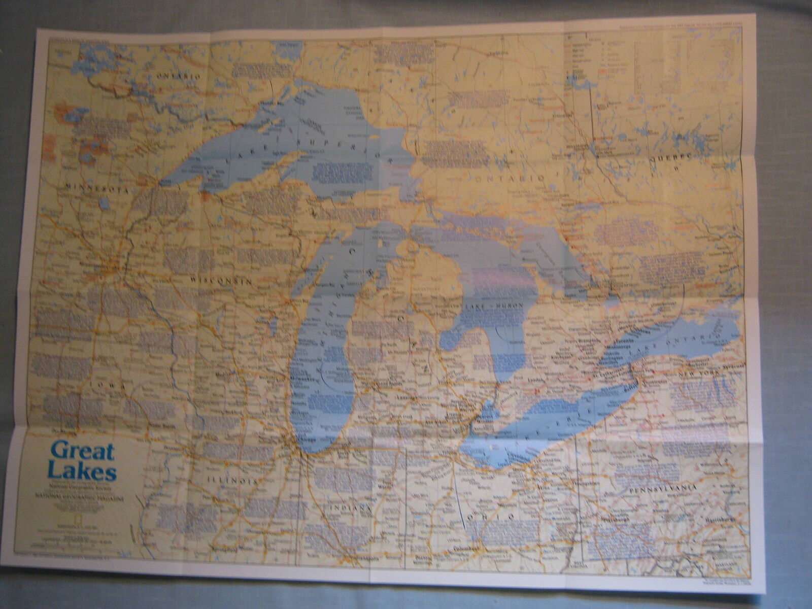 GREAT LAKES MAP + THE MAKING OF AMERICA HISTORY National Geographic July 1987