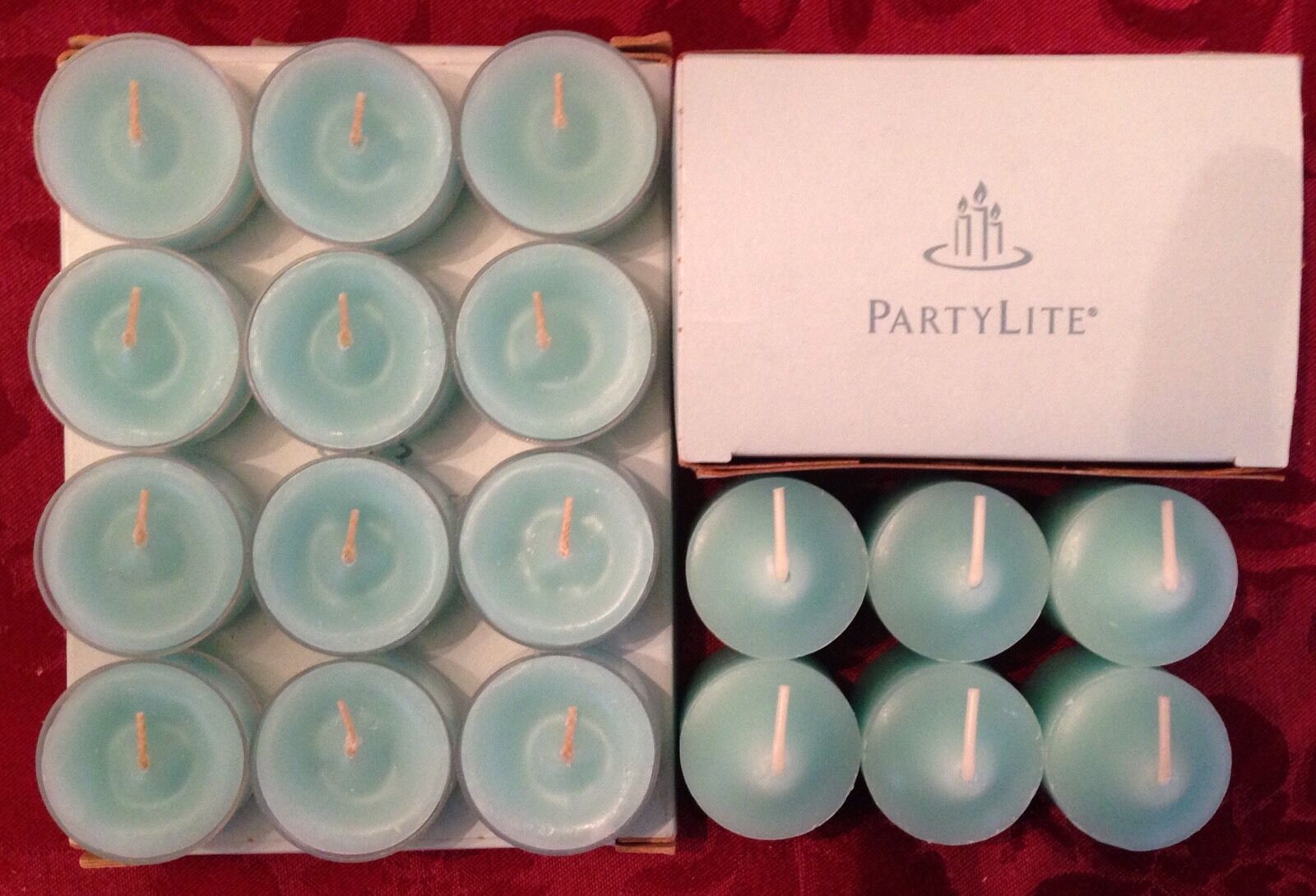 PartyLite CALM WATERS Tealight & Votive Candles New LOT 18 Blue Fruit Floral HTF