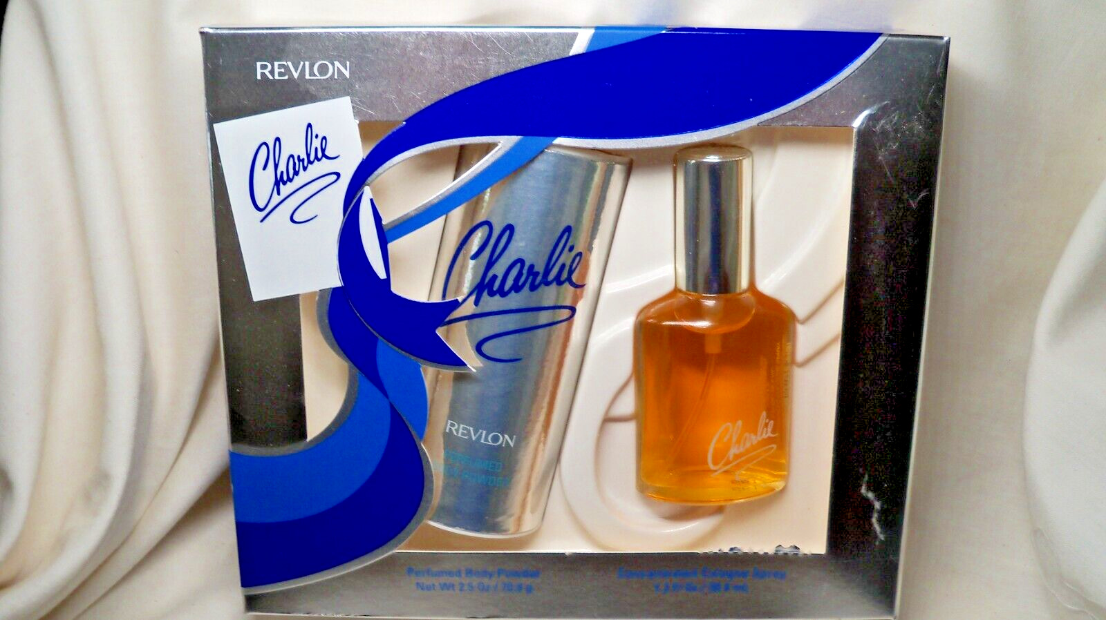 Vintage Revlon Charlie Powder & Cologne Spray Set NIB