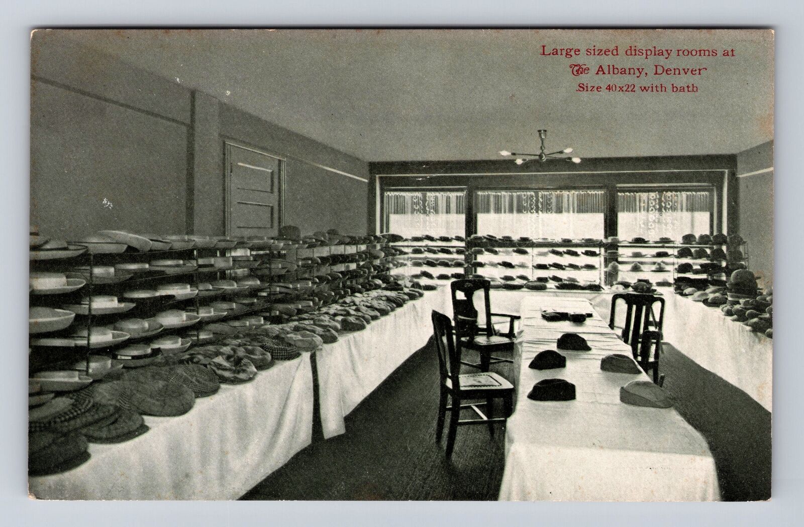Denver CO-Colorado, Large Sized Display Rooms, The Albany, Vintage Postcard