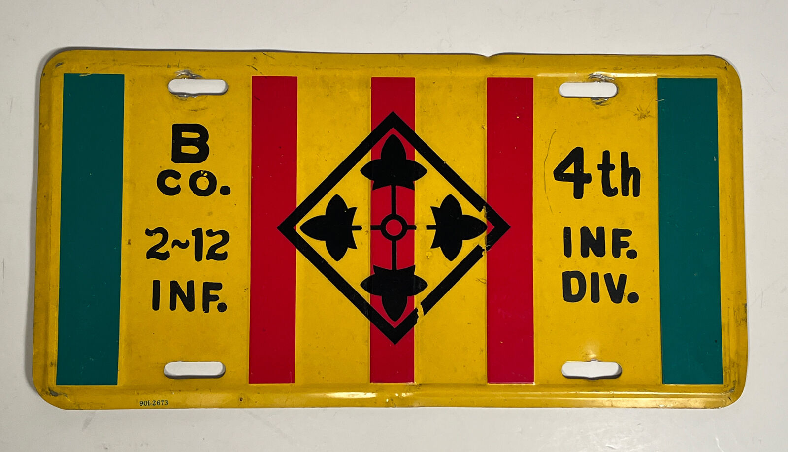 2-12 4th Brigade 4th Infantry Division License Plate