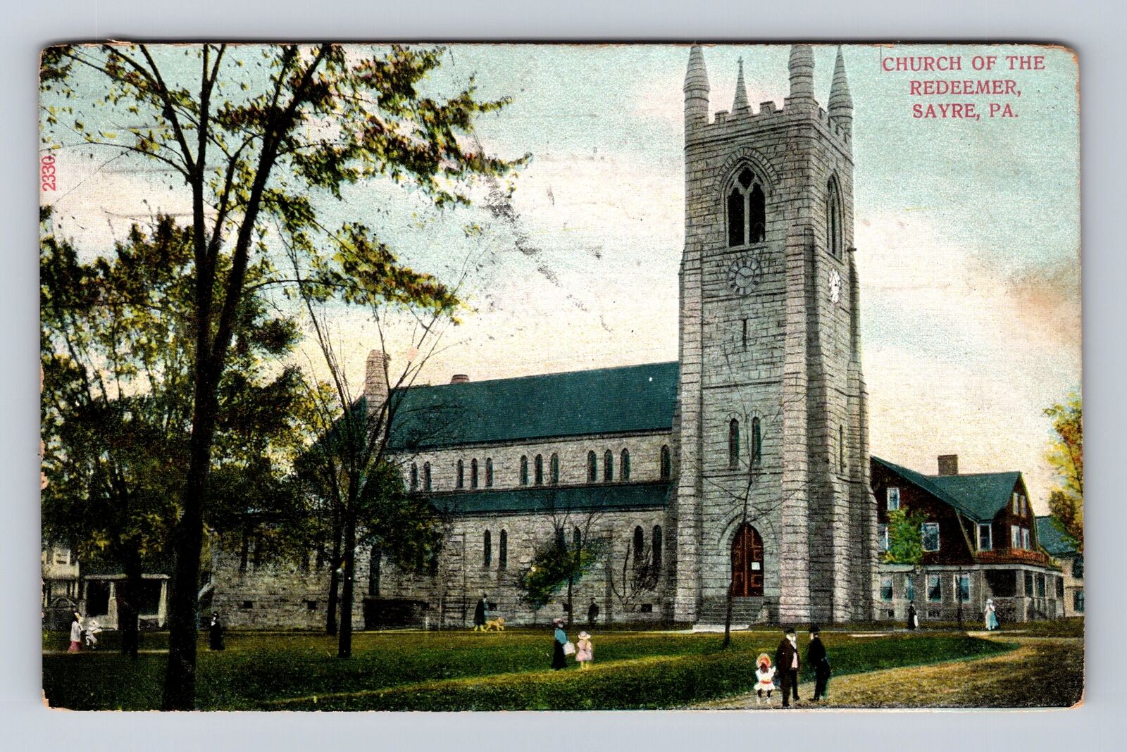 Sayre PA-Pennsylvania, Church of the Redeemer, Antique Vintage Souvenir Postcard