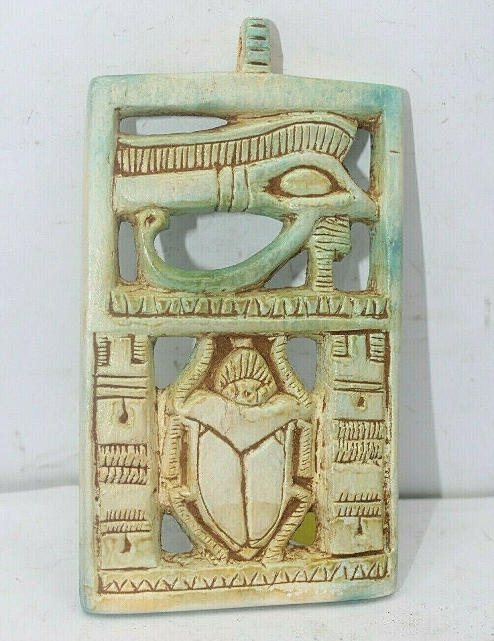 RARE ANCIENT EGYPTIAN ANTIQUE Scarab Horus Eye Protection Amulet (BS-AU)