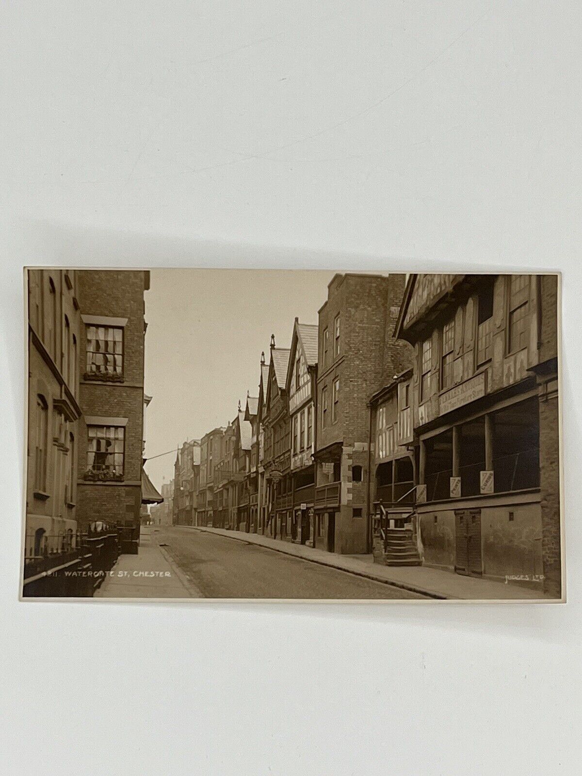 Postcard Watergate St Chester UK England Street Scene Real Photo RPPC PRE WAR 