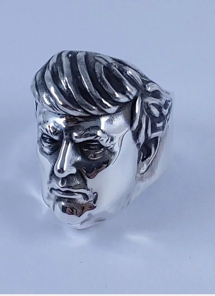 Size 11 Donal Trump Ring Solid 925 Sterling silver heavy thick 20g made in USA 