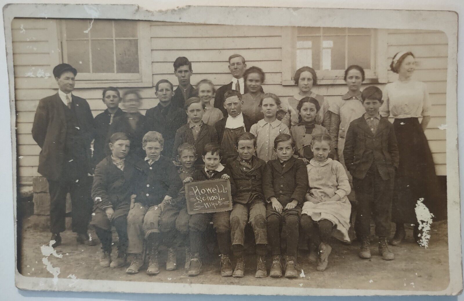 Vintage Postcard Howell School Class Photo 1914-15 RPPC AA13