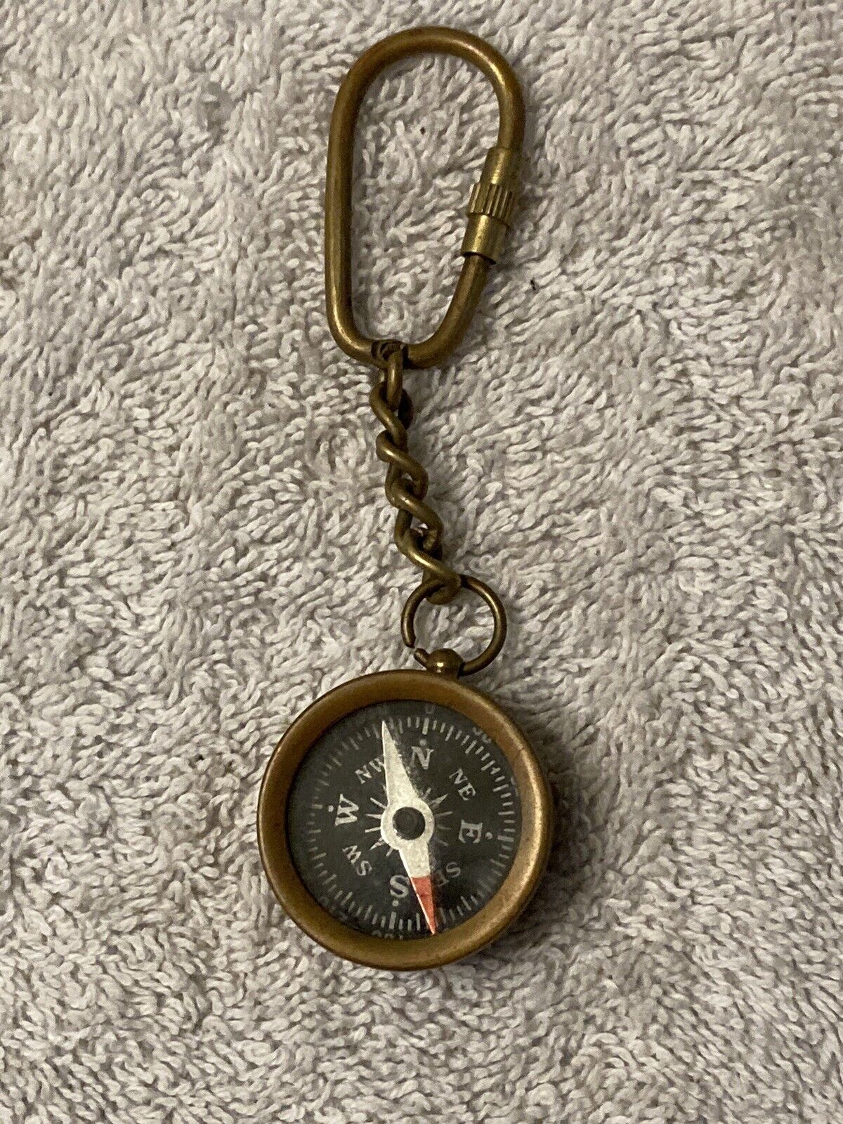 Vintage Compass Keychain, Brass Compass, Pocket, Key ring, Made in India.