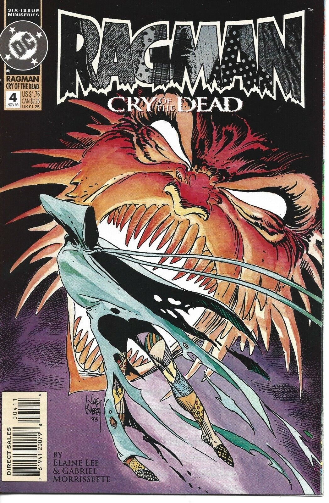 RAGMAN CRY OF THE DEAD #4 DC COMICS 1993 BAGGED AND BOARDED 