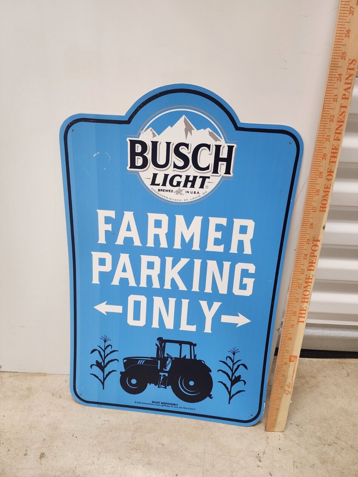 Busch Light Metal Sign Brewed For The Farmers 