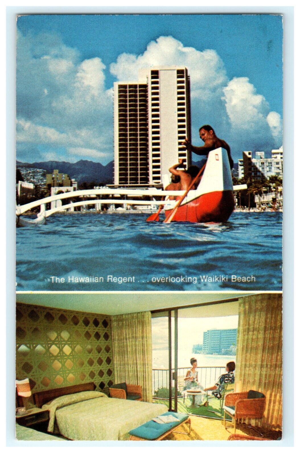 1974 The Hawaiian Regent Overlooking Beach Waikiki HI