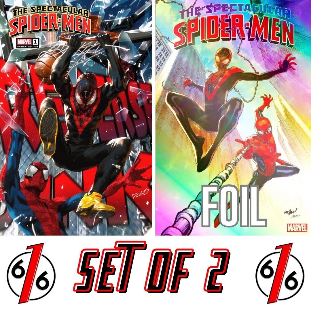 🔥🕷 SPECTACULAR SPIDER-MEN #1 DERRICK CHEW 616 Variant & MARQUEZ FOIL Cover