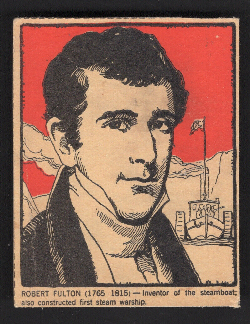 ROBERT FULTON ~1930's POST CEREAL CARD ~ FAMOUS NORTH AMERICAN PEOPLE   V743
