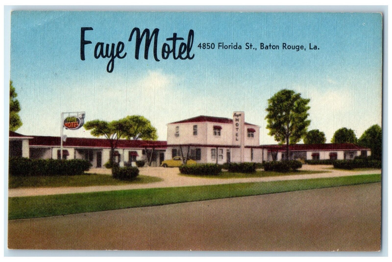 c1940's Faye Motel Exterior Roadside Baton Rouge Louisiana LA Unposted Postcard