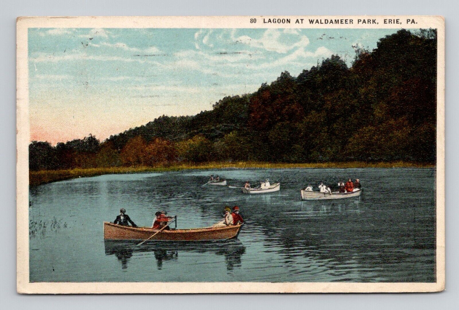 Postcard Lagoon at Waldameer Park in Erie Pennsylvania PA, Vintage N10