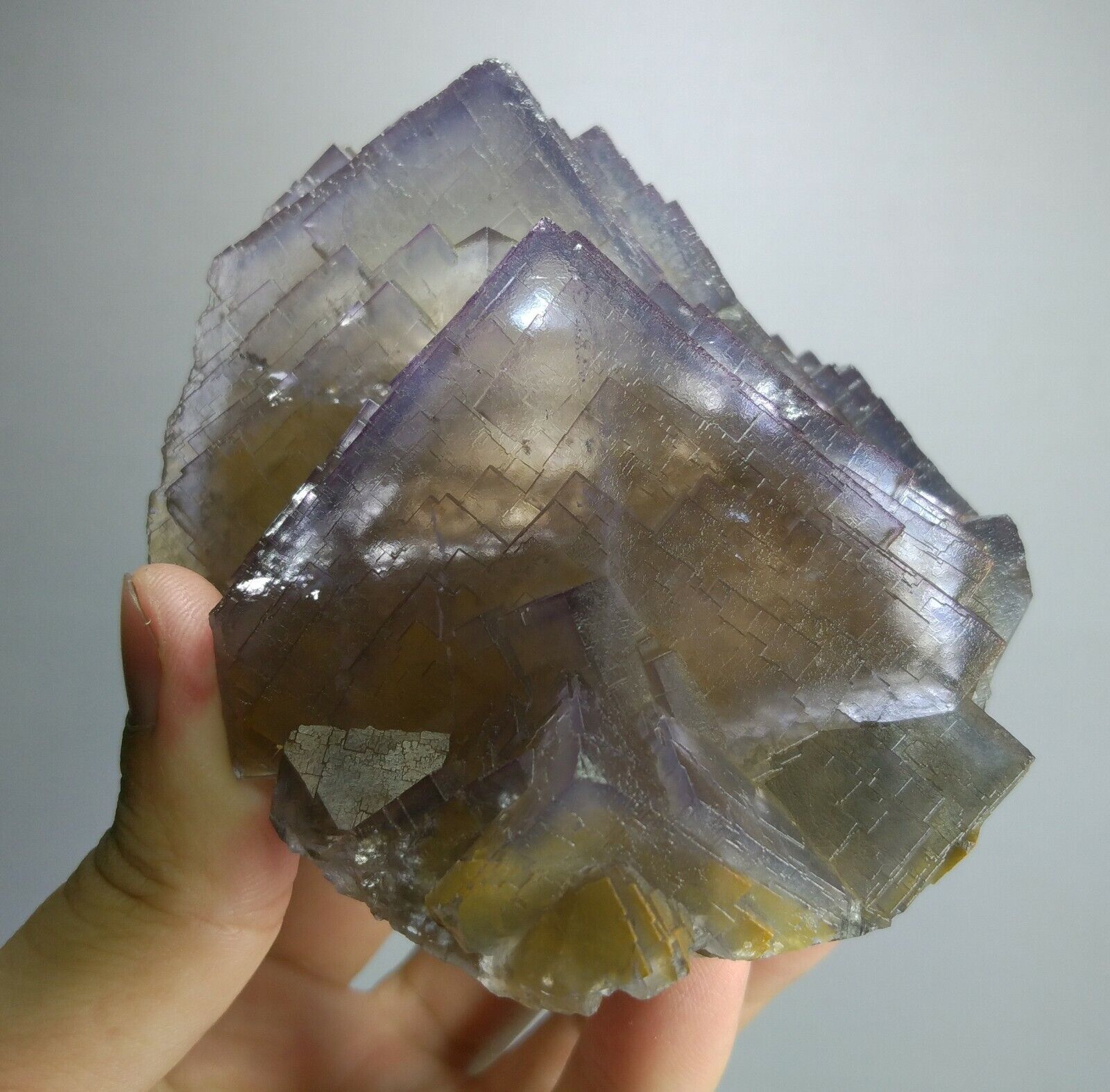 Natural aesthetic fine quality blue cubic Fluorite crystal with amazing pattern