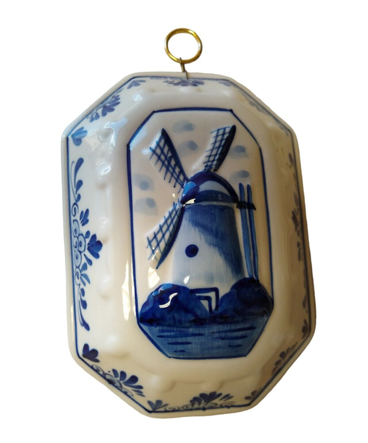 Vintage Delft Hand Painted Windmill Wall Art Hanging Decor 5\