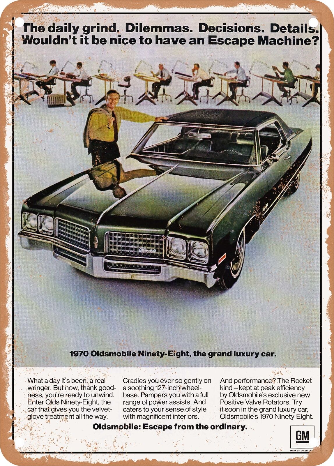 METAL SIGN - 1970 Olds Ninety Eight Vintage Ad