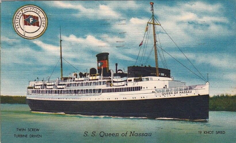 Postcard Eastern Shipping Corp SS Queen of Nassau