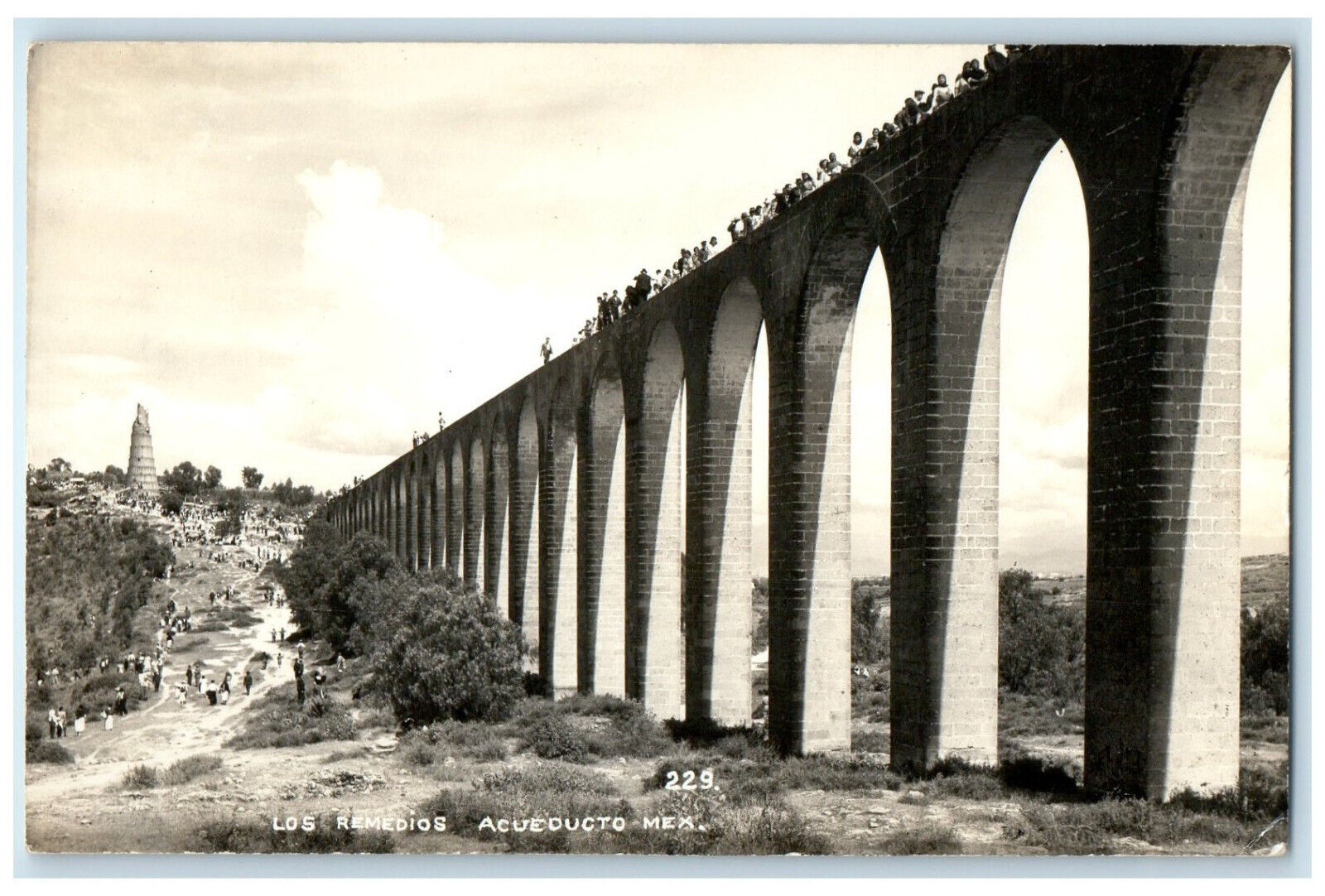c1940's Los Remedios Acueducto Mexico Vintage Unposted RPPC Photo Postcard