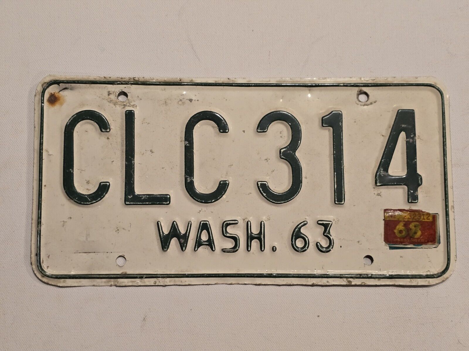 1963 Washington License Plate Single WASH 63 #CLC 317-Man Cave-Decor-Shop-Garage