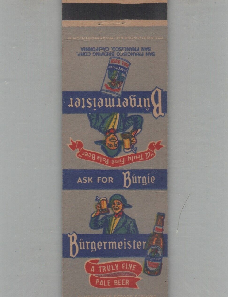 Matchbook Cover - Beer Burgermeister A Truly Fine Pale Beer