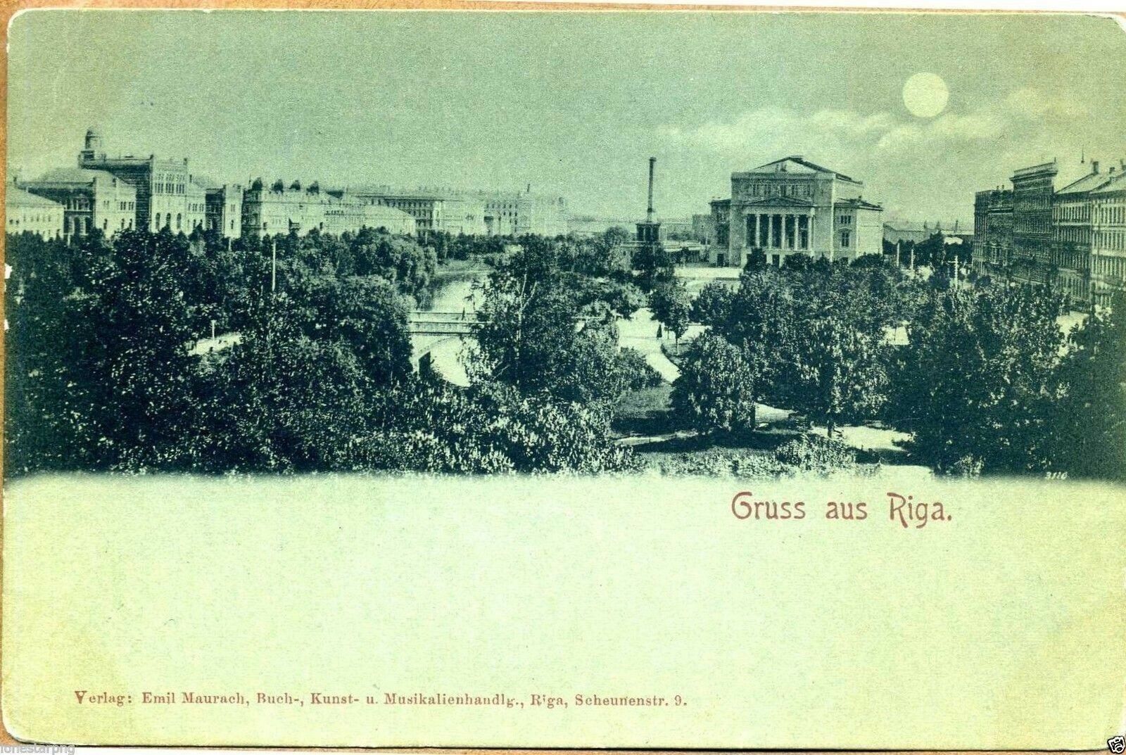 Latvia 1900's Gruss aus Riga Postcard Unused UDB