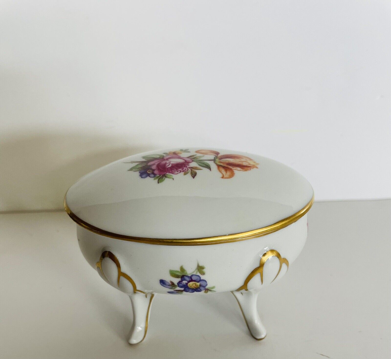 vtg 1940s/50s henneberg Porcelain trinket box
