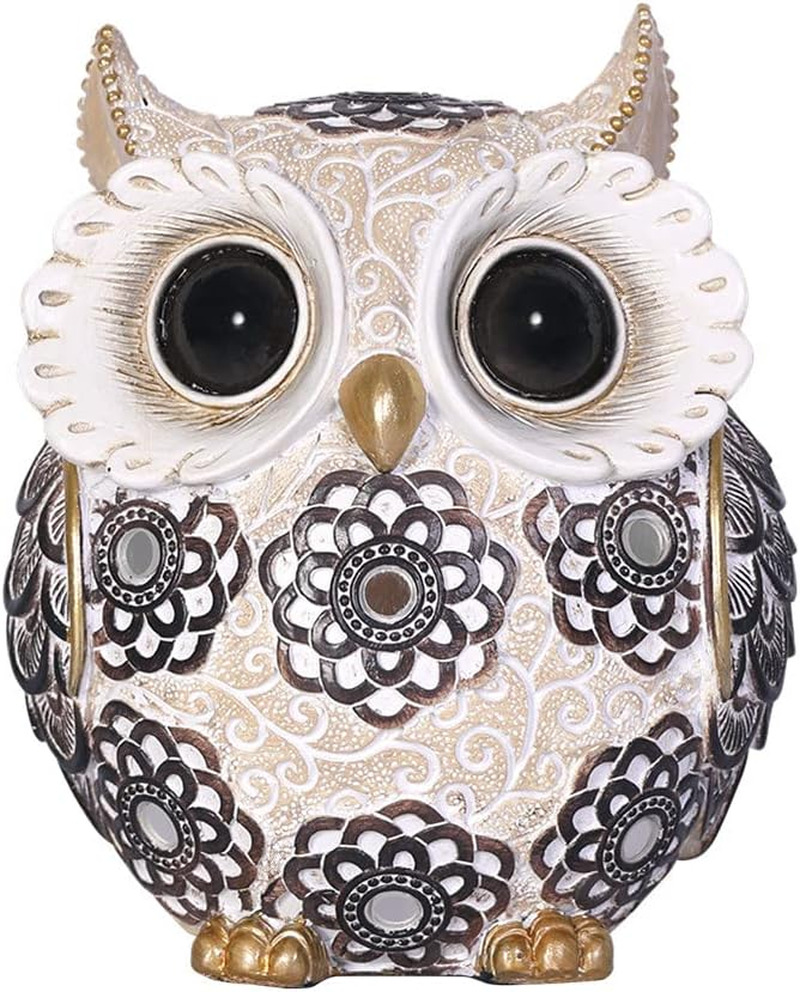Adorable Owl Figurine,Big Eyes Cute Owl Statue,Shelf Accents for Home Office Dec