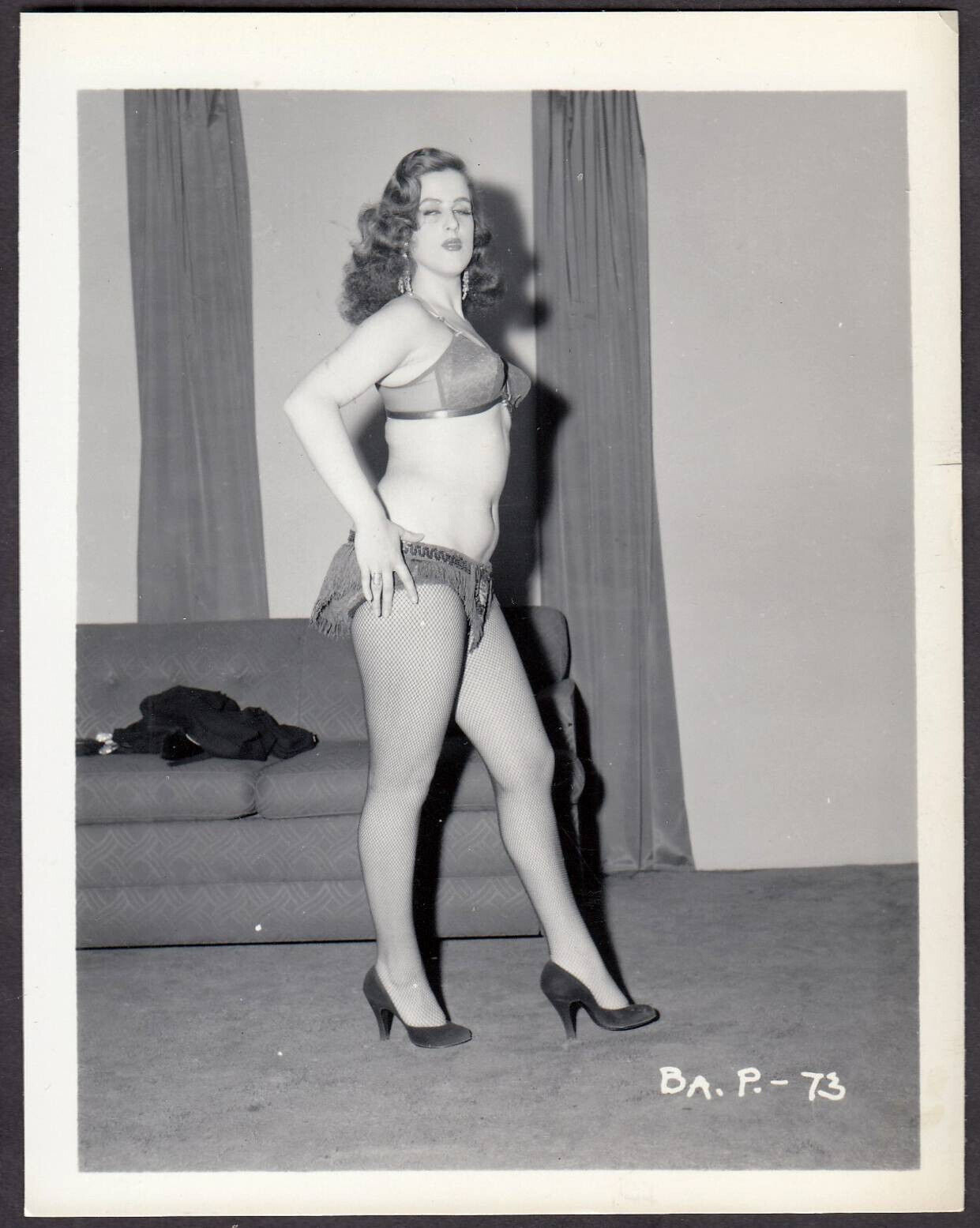 STRIPPER FETISH MODEL BARBARA PAULINE  IRV. KLAW VINTAGE ORIGINAL 4X5 1950\'S #73