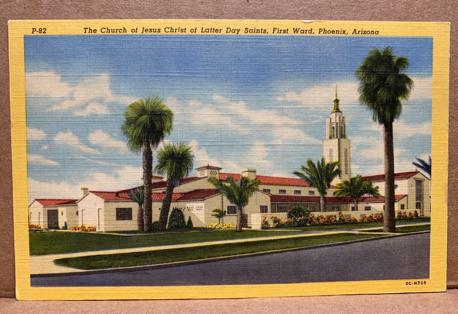 Church of Jesus Christ Latter Day Saints First Ward Phoenix AZ Linen Postcard