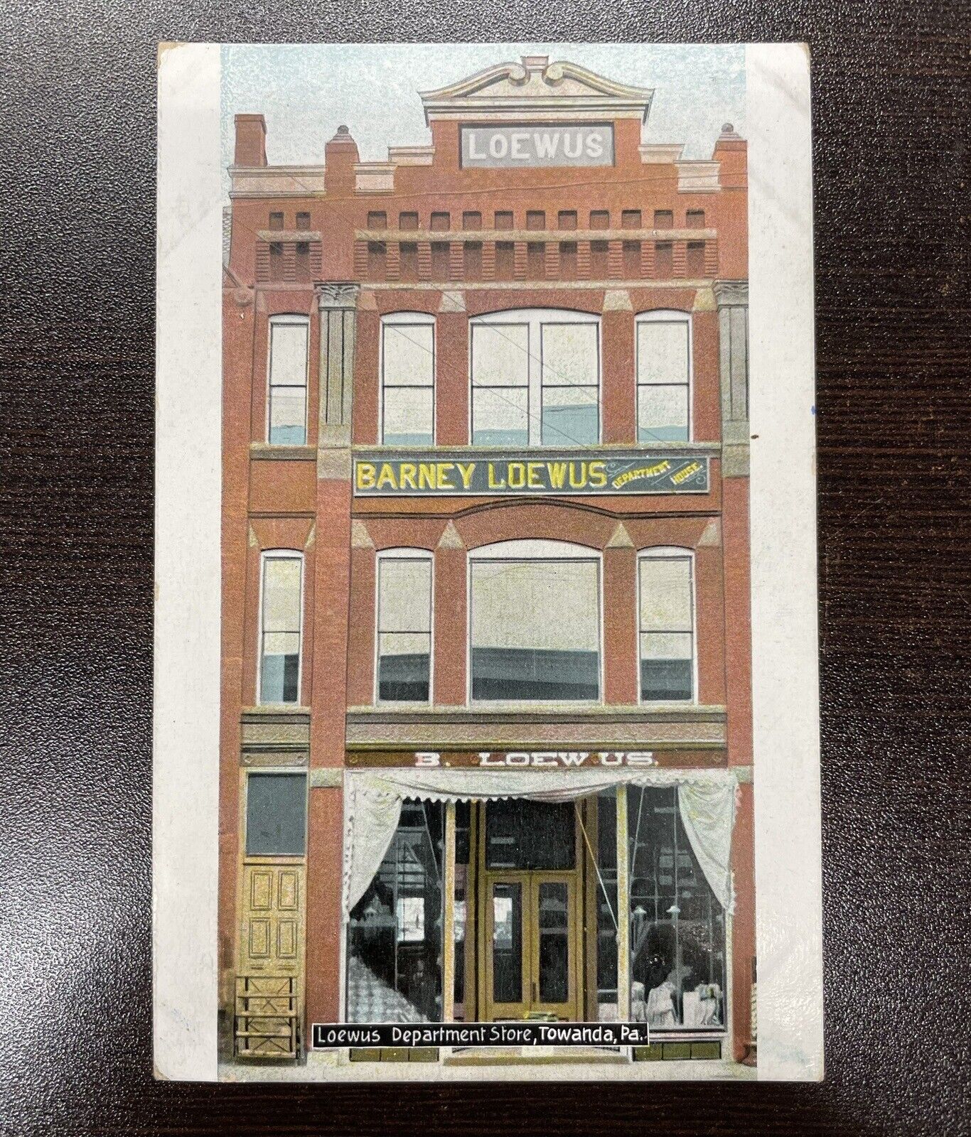 Loewus Dept. Store Towanda PA 1910 Vintage Antique Pennsylvania Postcard