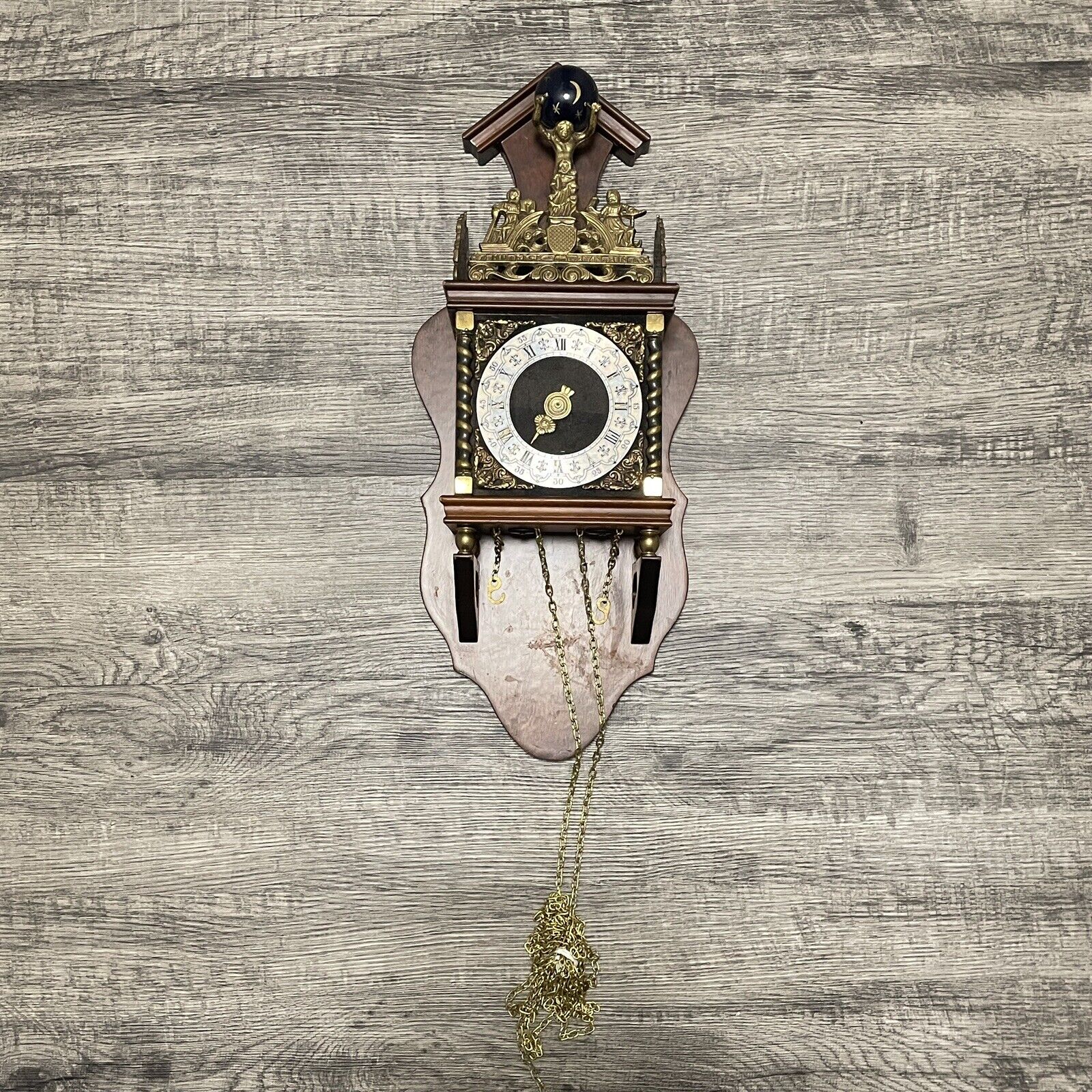 Zaanse Vintage Antique Warmink Dutch Wall Clock 8 day WUBA Incomplete - UNTESTED