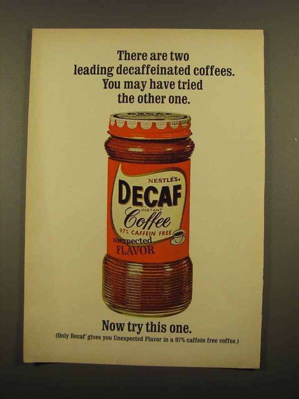 1965 Nestle\'s Decaf Instant Coffee Ad - Two Leading