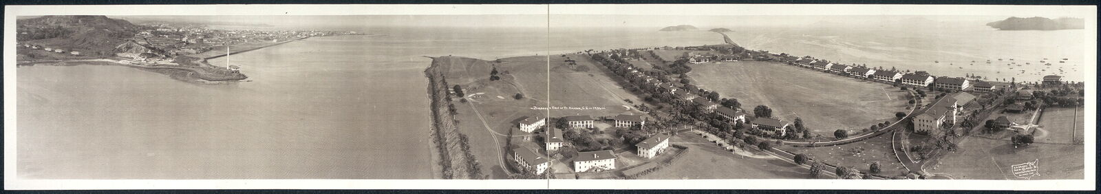 Photo:1936 Panorama: Birdseye view of Ft. Amador,C.Z.,1936