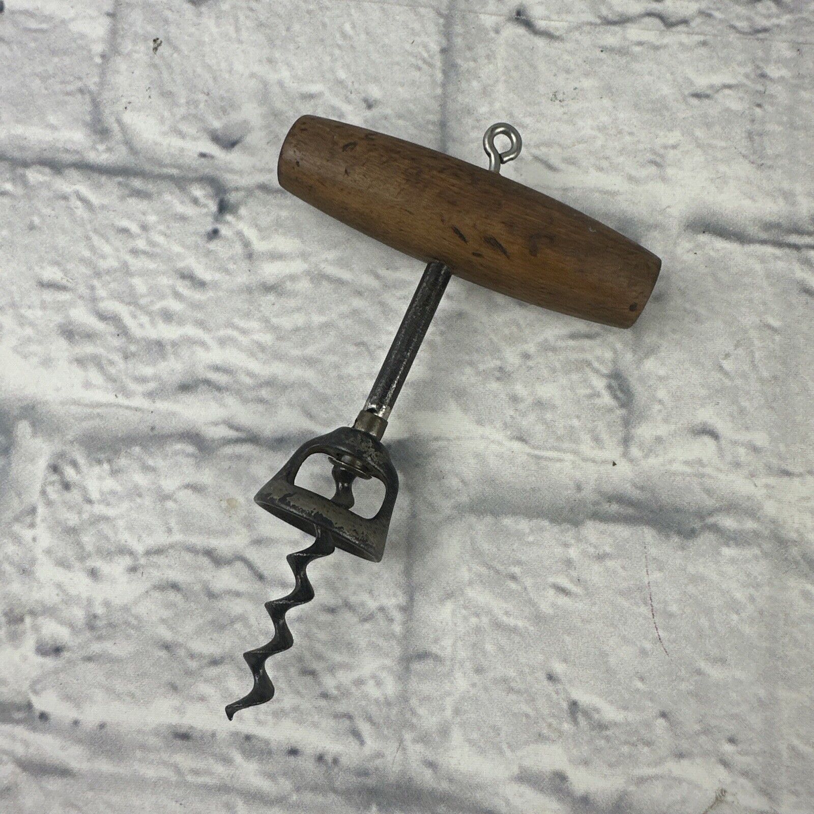 Antique Wooden Handled Bell Corkscrew. Still Sharp