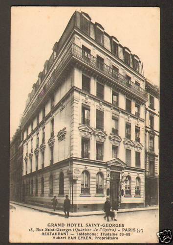 PARIS IX°: HOTEL GEORGES DE BARCELONA Prop. VAN EYKEN in 1946